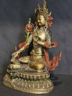 Antique Tibetan Chinese Guan Yin Or Bodhisattva Bronze Statue 22cm High 