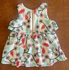 12 Mo Genuine Kids Oshkosh Girls Baby Dress Candy Flower White Christmas Holiday