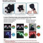 Led Gloves light Up Gloves With 3 Color 6 Mode Flashing Led Light For Party Gift