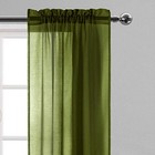 Sheer Curtains Semi Transparent Voile Rod 42 w X 72 l  pack Of 2  Olive Green