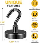Diymag Magnetic Hooks 170lbs Heavy Duty Magnets With Hook Black 12 Pack