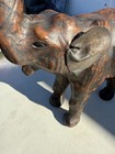      Vintage Hand-carved Leather Elephant Statue     Made In India