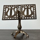Vintage Brass Metal Music Book Photo Stand Table Top Stand Mcm