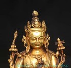 4  Old Tibet Buddhism Purple Bronze Gilt Tara Kwan-yin Goddess Buddha Statue