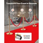 Uimoso 8-piece Gold Stanchion Set With Red Carpet   6 Velvet Ropes  Hollow Base