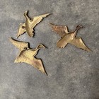 Set Of Three Vintage Metal Flying Decorative Birds