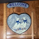 Vintage 90   s Geese Welcome Vtg Decor Bow Goose Cottagecore