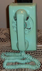 Excellent Vintage Western Electrtic Classic Teal Rotary Dial Wall  Phone Works 