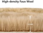 Beige Faux Fur Sheepskin Chair Cover Rug Seat Cushion Pad Soft Area