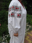Handmade Vintage Antique Embroidery Folk Peasant Ukrainian Ethno Dressshirt