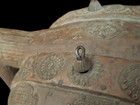 Antique Important Large Scale Brass   Copper Clad Carved Wood Marwari War Horse