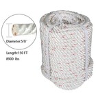 5 8  X 150ft Three Strand Twisted Braid Polyester Rope 20  Stronger Tree  Line