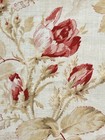 Antique 19th C French Floral Roses Fabric Cotton