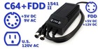 C64 Fdd Dual Psu Modern Black Us - C64   Fdd 1541 Replacement Parts