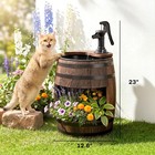 2 Tiers Outdoor Wooden Water Pump Fountain  Patio Decor  Durable Sturdy