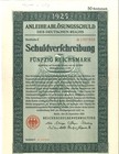 1925 Ce Germany 50 Reichsmark Bond Authentic Vintage Document Uncirculated