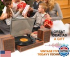 Vinyl Record Player With External Speakers  3 Speed Bluetooth Turntable For V