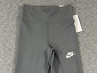 Nike Kids Flare Leg Leggings Small Gray High Rise Tight Fit Nwt