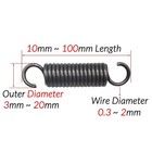 0 3mm To 2mm Wire Dia Hook Extension Tension Spring Springs Steel Small Spring