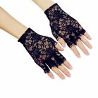 Women Gorgeous Wrist Length Lace Half Finger Gloves Bridal Wedding
