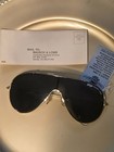 Bausch   Lomb Wings Aviator Sunglasses Gold Metal Frame Gray Lenses
