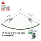 Bakzon Glass Corner Shower Shelves  2-pack  - No-drill Shower Caddy Organizer  