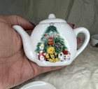 Vtg 13 Piece Set Toy Miniature Kids Tea Set Porcelain Holiday Christmas Child s