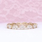 0 56ct Marquise Cut Full Eternity Moissanite Wedding Band 14k Yellow Gold Plated