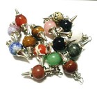 15pcs Natural Gemstone Crystal Pendulum Healing Dowsing Chakra Reiki Pendant