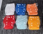6 Alvababy Cloth Diapers Pocket Design Solid Colors Snap Closure Adjustable New
