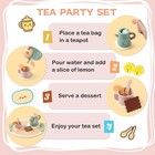 Tea Party Set For Little Girls  Wooden Kids With Teapot Cups    