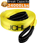 Recovery Tow Strap With Reinforced Loops 2inx20ft Heavy Duty 24 000lb Break Stre