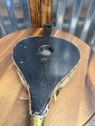 Vintage Hand Painted Floral Fireplace Bellows Wood Leather Brass