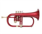 Brass Bb Flugelhorn 3 Valves Matte Red Color  Jazz Band Instrument With Case  