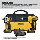 Dewalt 20v Max Cordless Combo Kit     Compact Drill   Impact Driver  Storage Bag