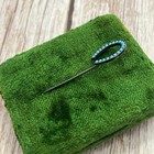 Antique Victorian Sterling Silver Turquoise Lucky Horseshoe Stick Hat Dress Pin