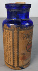 Antique Papoid Bottle Apothecary  Brunswick Phar  Original Label - Cobalt Blue