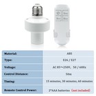 Wireless Remote Control E27 Lamp Holder Light Bulb Cap Socket Switch Screw Kit