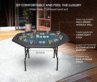 8 Player Octagon Poker Table W  Foldable Legs   Cup Holders  48 x48 x30 