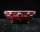 Rare Old Chinese  jun  Kiln Natural Purple And Red Porcelain Plate Brush Washer
