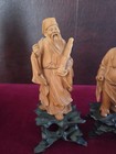 Antique Hand Carved Rosewood Chinese Figurines Set Of 3