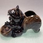 Vintage Ceramic Squirrel Nut Serving Bowl Or Planter - Made In Japan
