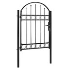 Vidaxl Fence Gate Arched Top Steel Black