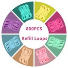 800 Pcs Weaving Loom Loops Kit multiple Color Potholder 7 Inch Durable Pastel   