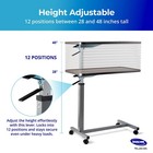 Bed Table Height Adjustable   Tilting Overbed Table Hospital Bedside Table
