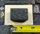 Antique Vtg Running Deer Buck Letterpress Print Type Ornament Cut Stamp Block