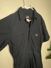 Dickies Overall Blue Mechanic Mens Large Work Short Sleeve Coverall Clean