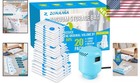 Vacuum Storage Bags With Electric Pump 20 Pack Space Saving Clothes Bedding