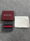 Gucci Black Leather Men s Red And Blue Web Bifold Wallet