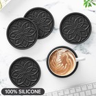 Hfhome Silicone Coasters 6pk W holder Black Drink Coffee Table Desk Gift